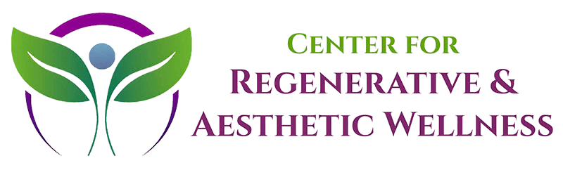 Logo of a center for regenerative aesthetics with green and purple text.