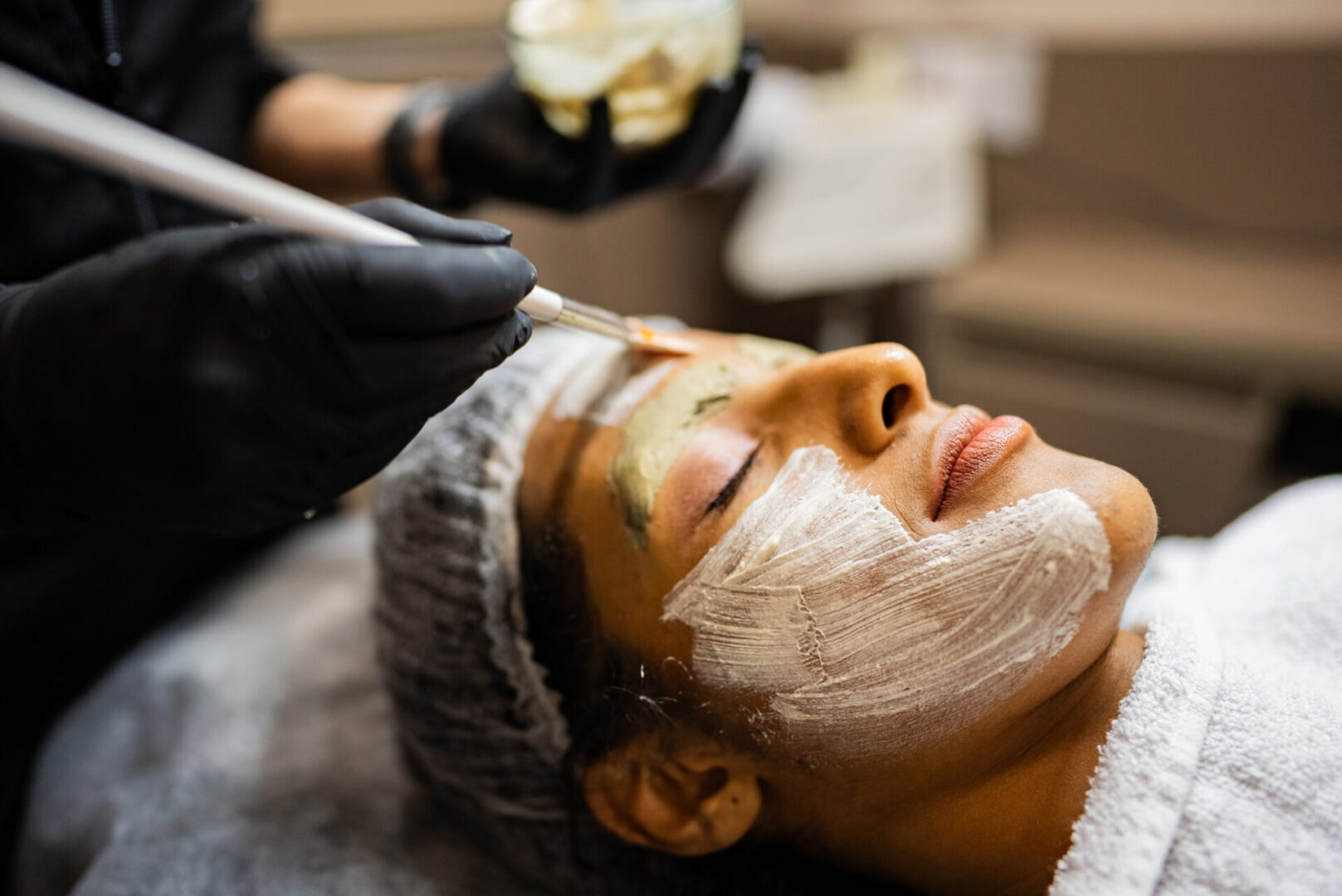 Skincare spa session in progress