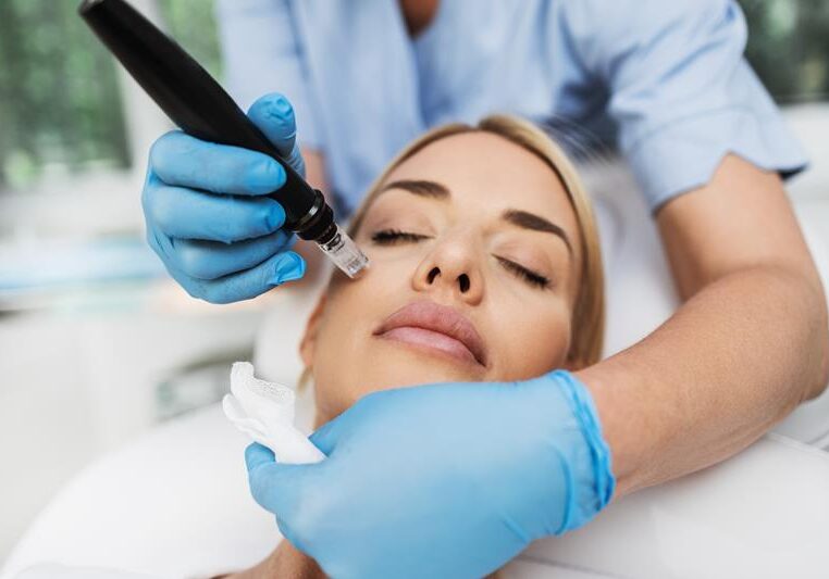 Woman receiving skin rejuvenation therapy